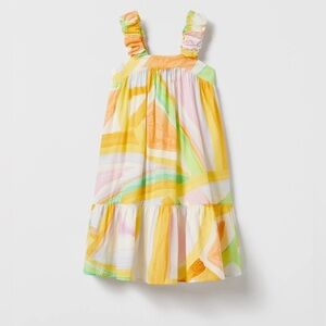 Zara Girl's Watercolor Ruffle Hem Mini Dress – Size 13-14